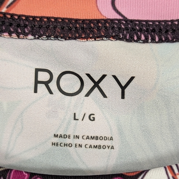 Roxy | Women's Rash Guard Swim Outdoor Long Sleeve Top | Tropical Floral | Large - Picture 2 of 7